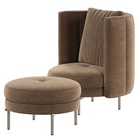 Minotti Torri Armchair and pouf