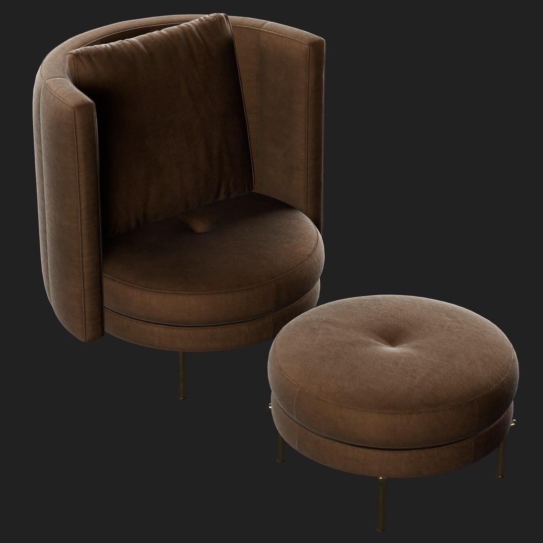 3D Minotti Torri Armchair And Pouf Model - TurboSquid 1815140