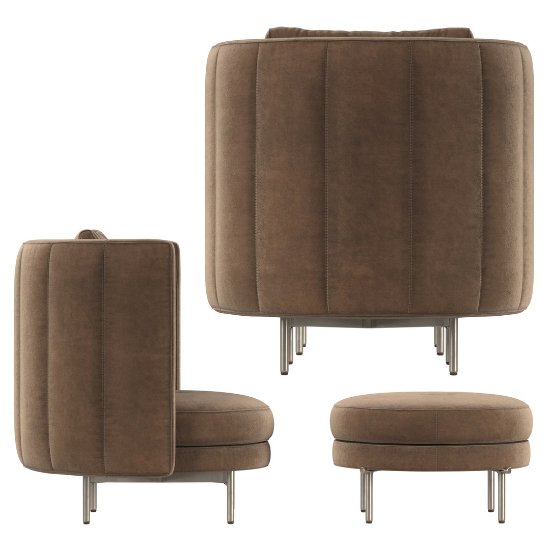 3D Minotti Torri Armchair And Pouf Model - TurboSquid 1815140