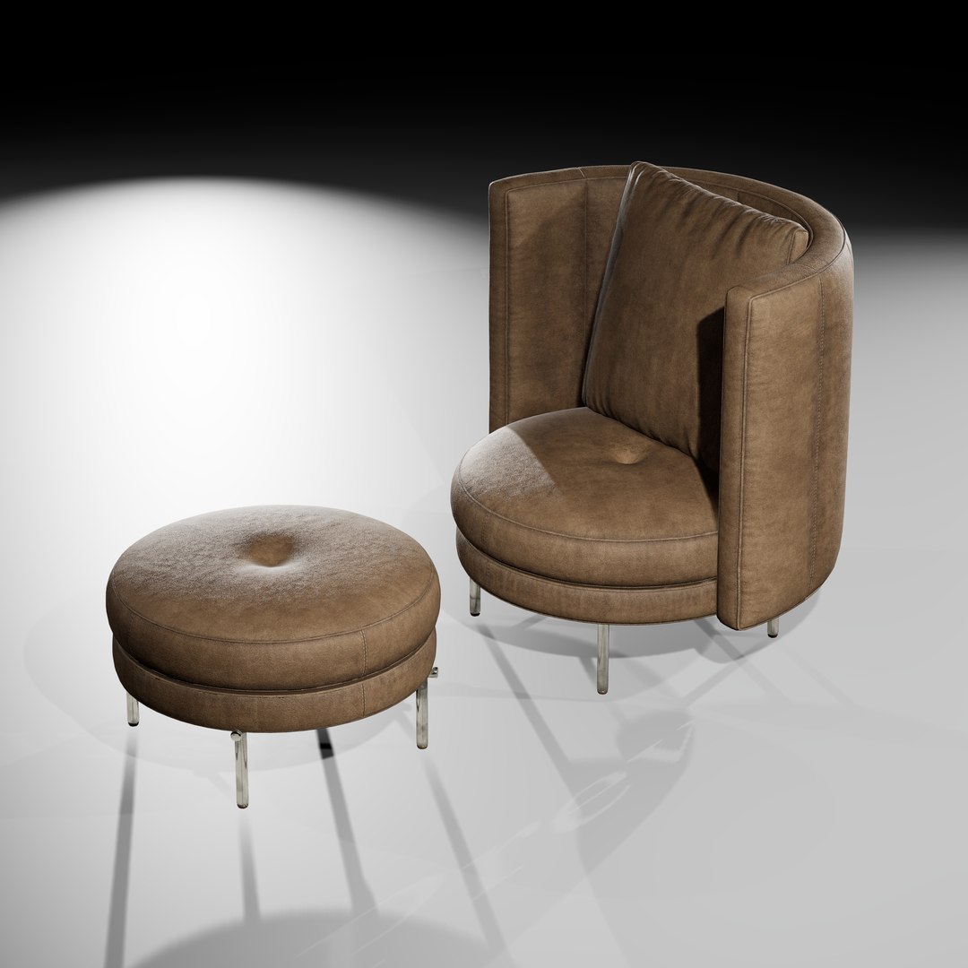 3D Minotti Torri Armchair And Pouf Model - TurboSquid 1815140