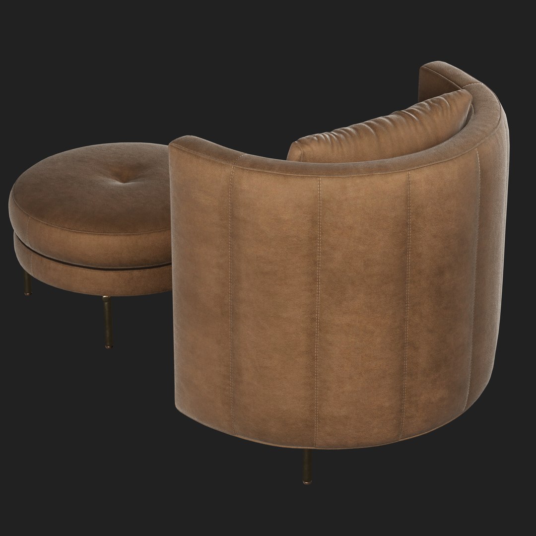 3D Minotti Torri Armchair And Pouf Model - TurboSquid 1815140