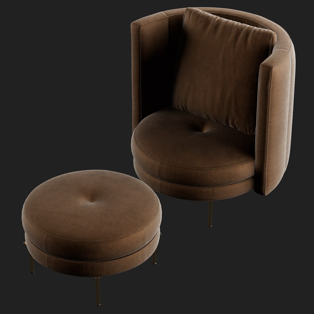 3D Minotti Torri Armchair And Pouf Model - TurboSquid 1815140