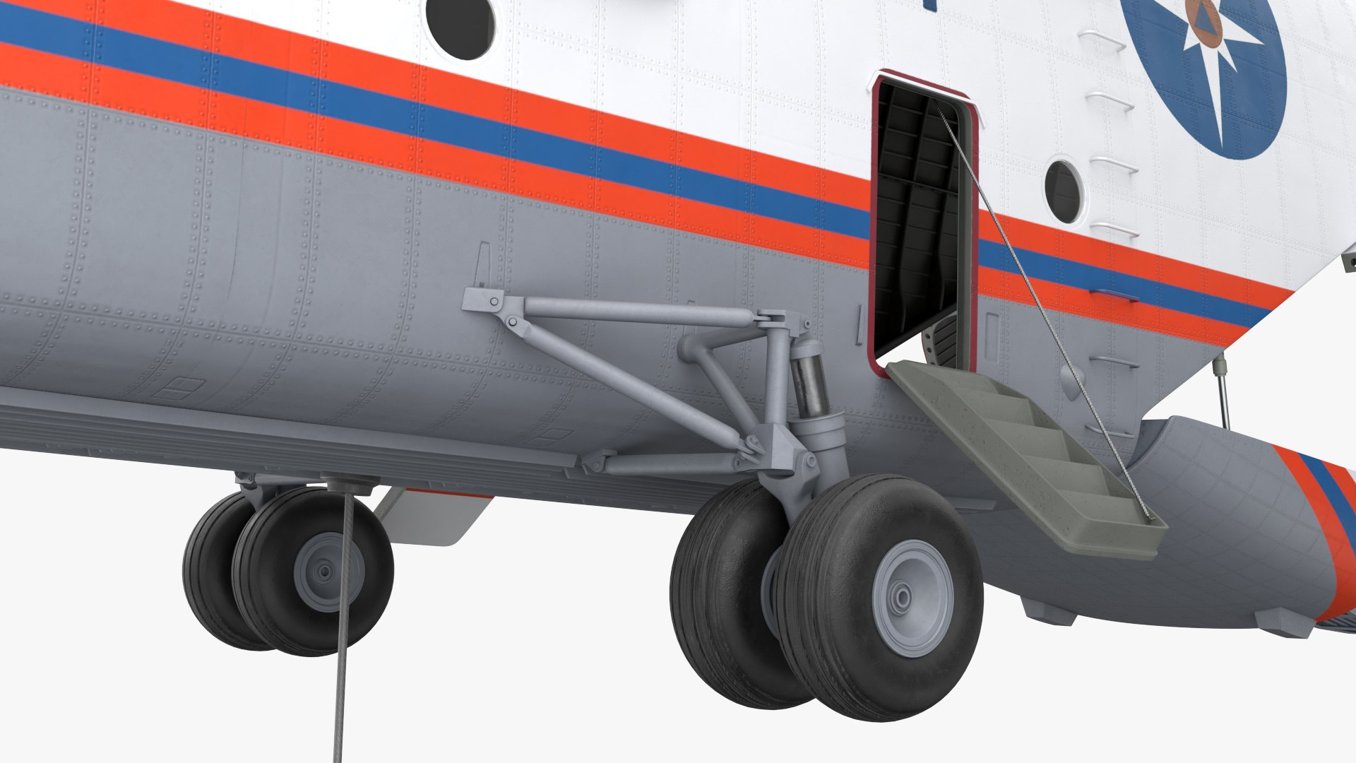 3D Russian EMERCOM Helicopter Mi-26 With Bambi Bucket Rigged Model ...