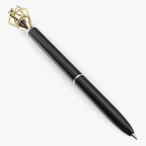 King Crown Ballpoint Pen Black 3D model