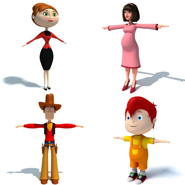 cartoon characters 3d max