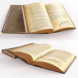 3D model open book table