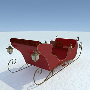 santa sleigh 3d 3ds
