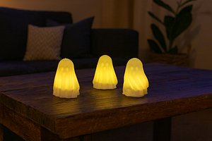 3D model 3D Printable Halloween Ghosts Set of 3 STL Files for LED Tealight Holders