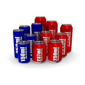3d 3ds drinks cans - complete