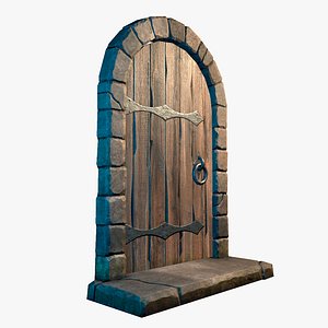 Medieval Castle Door low-poly