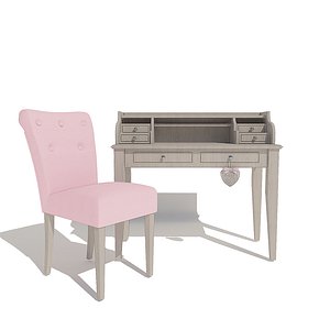 soft chair cambridge desk 3D model