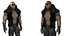 Modelo 3D realista de personagem de lutador negro equipado