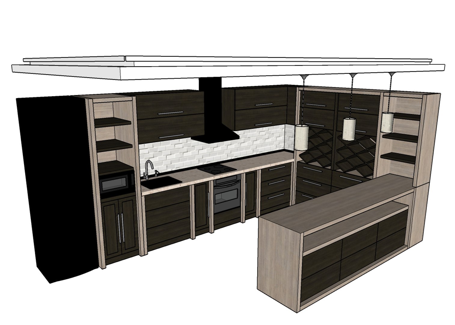 3d Kitchen Design Interior Model