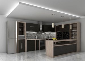 3d kitchen design interior model