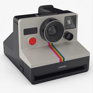 3D Vintage Print Camera Side View White