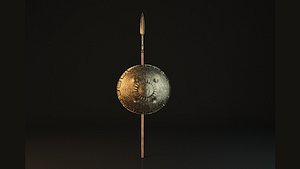 Spear and shield 3D model