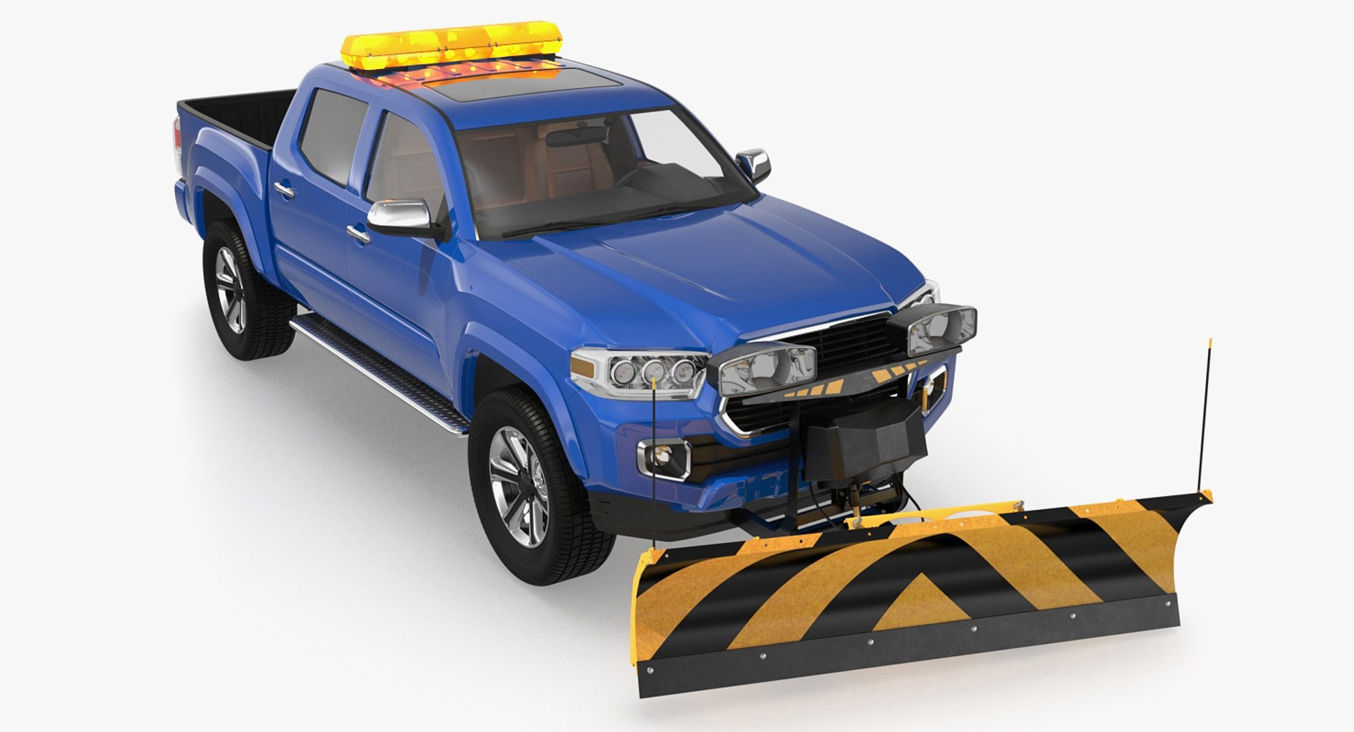 Pickup with SnowPlow 3D model preview