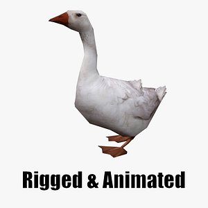 low-poly animated duck model