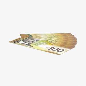 3d model 100 canadian dollar note