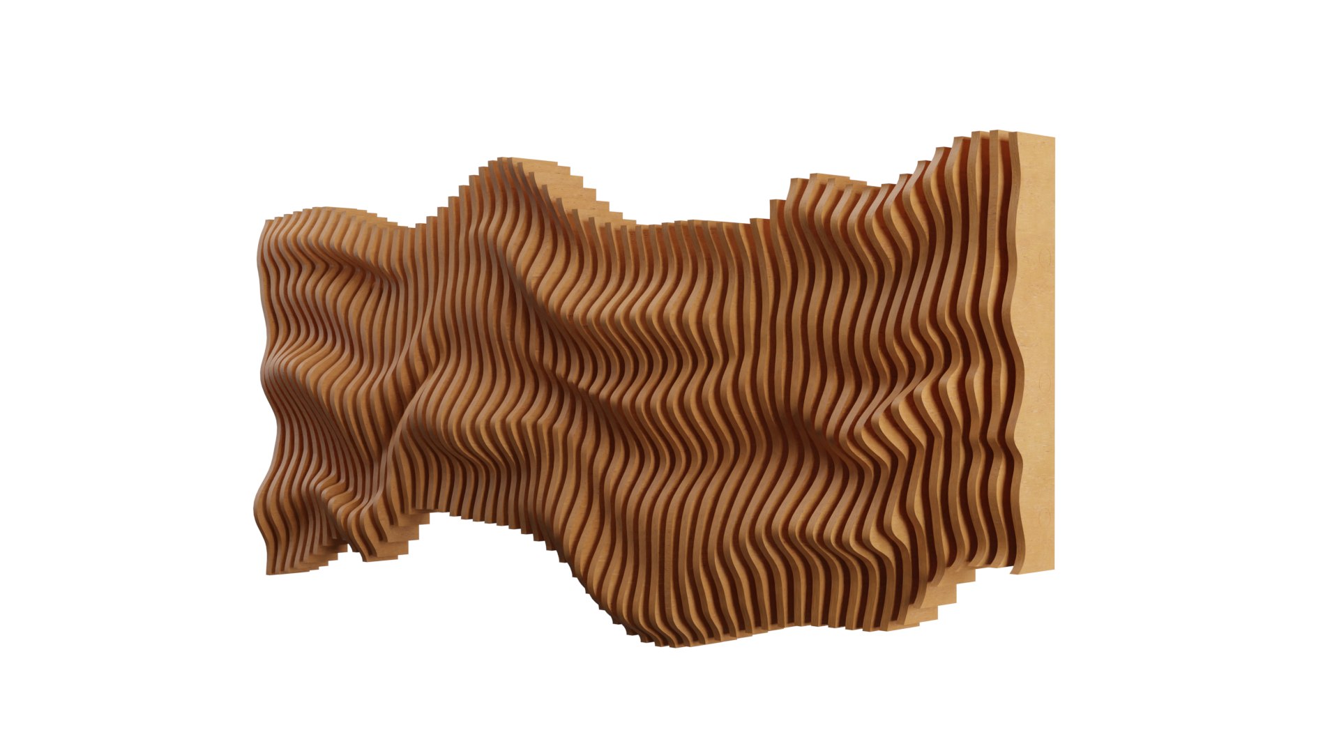 3D Model Parametric Wavy Wooden Wall Decor - 01 -CNC Files For Cutting ...