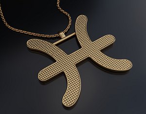 3D Pisces Pendant