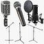 3D model Microphone and Stand Collection 6 in 1