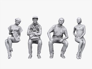 Lowpoly People Sitting Pack