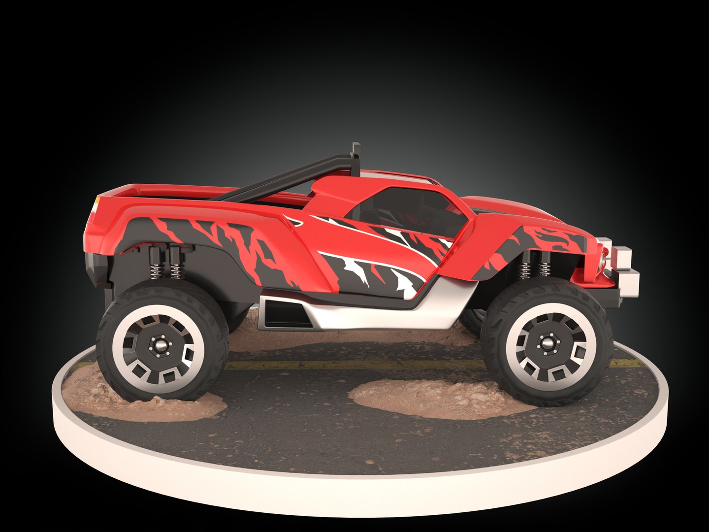 Dawgzilla Pickup Truck Low-poly 3D Model Model - TurboSquid 2324201