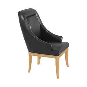 chair custom black leather 3D
