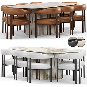 Greta chair and NAPOLEON Keramik table by Cattelan Italia 3D model