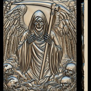3D model Throne of the Grim Reaper Relief 3D print model