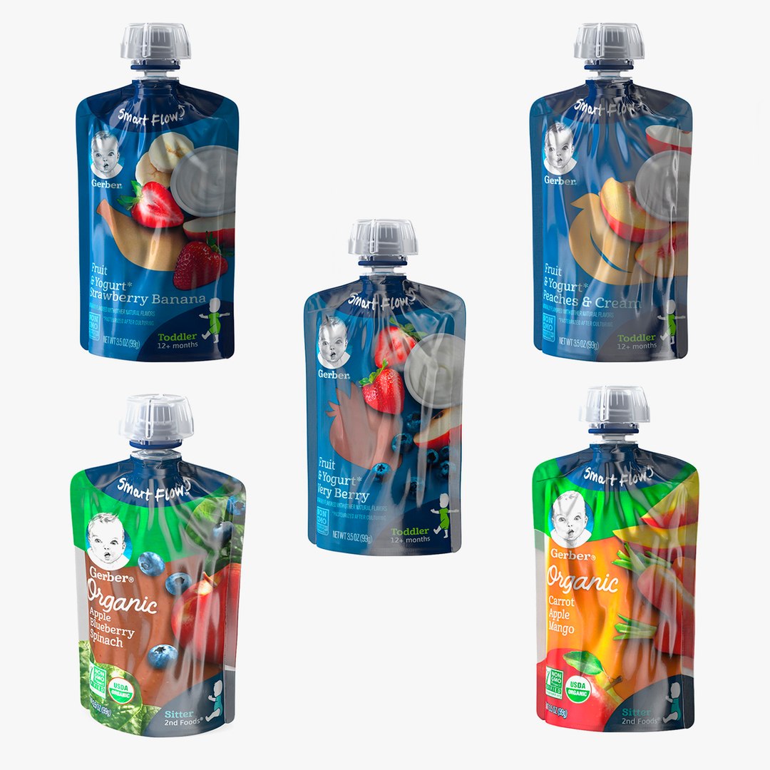 Baby Food Gerber Collection 4 3D model preview