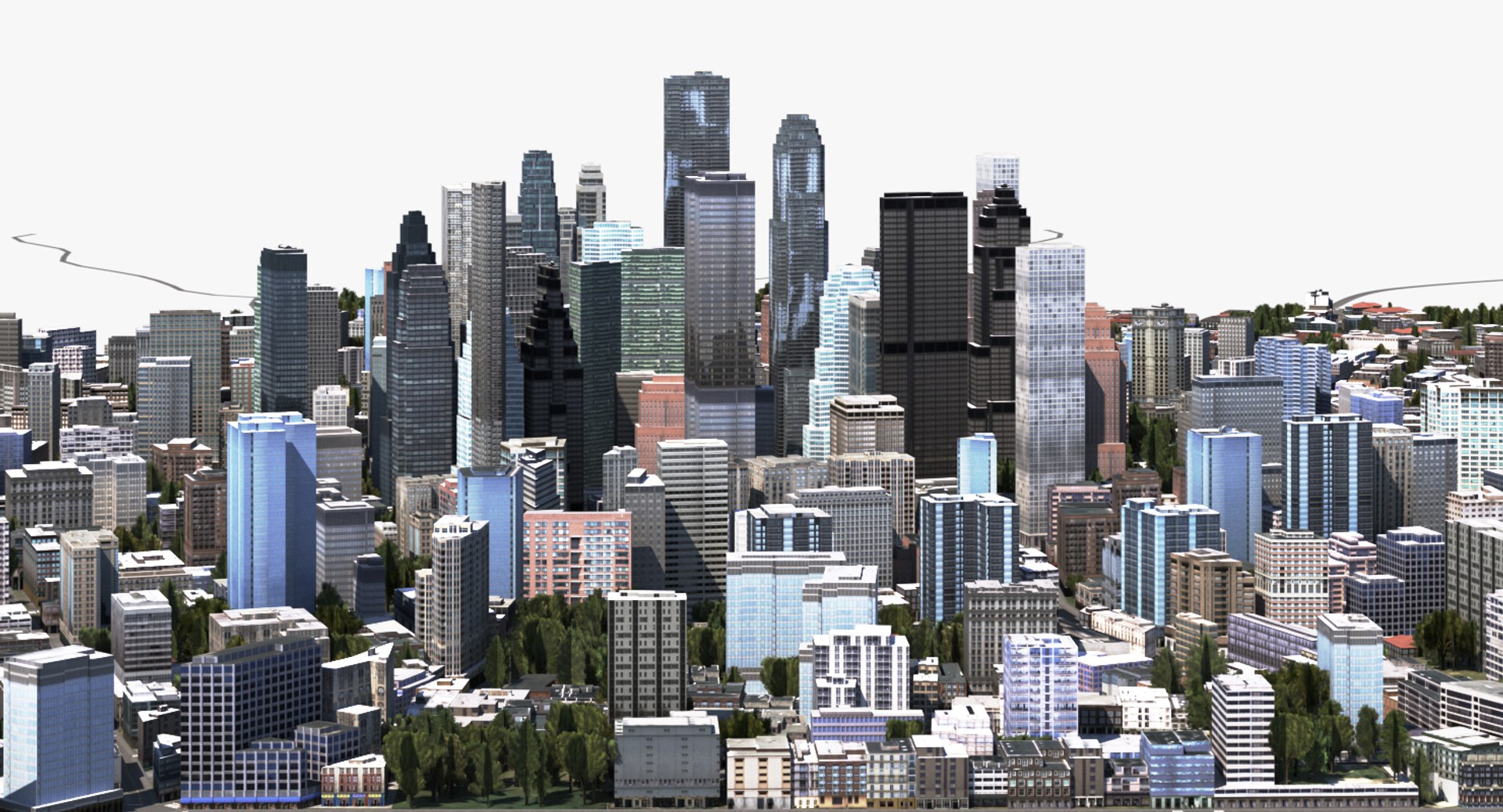 Cityscape Scene Highrise 3D Model - TurboSquid 1170954