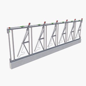 3D Cow Farm Head Locking Feed Barrier model