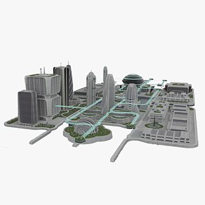 3D Oceanicity Futuristic Floating City model