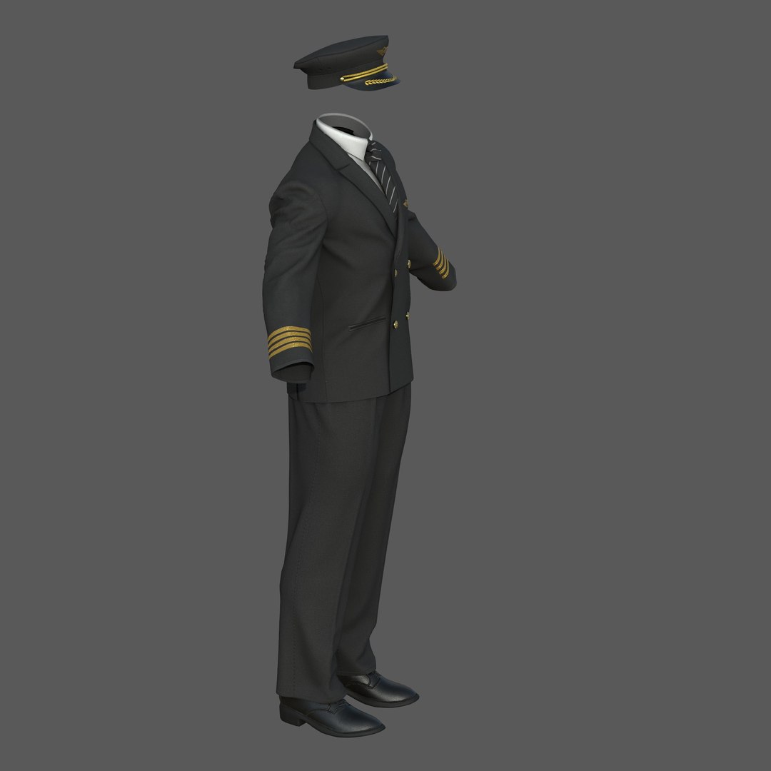 3D Airline Pilot Uniform Model - TurboSquid 2156405