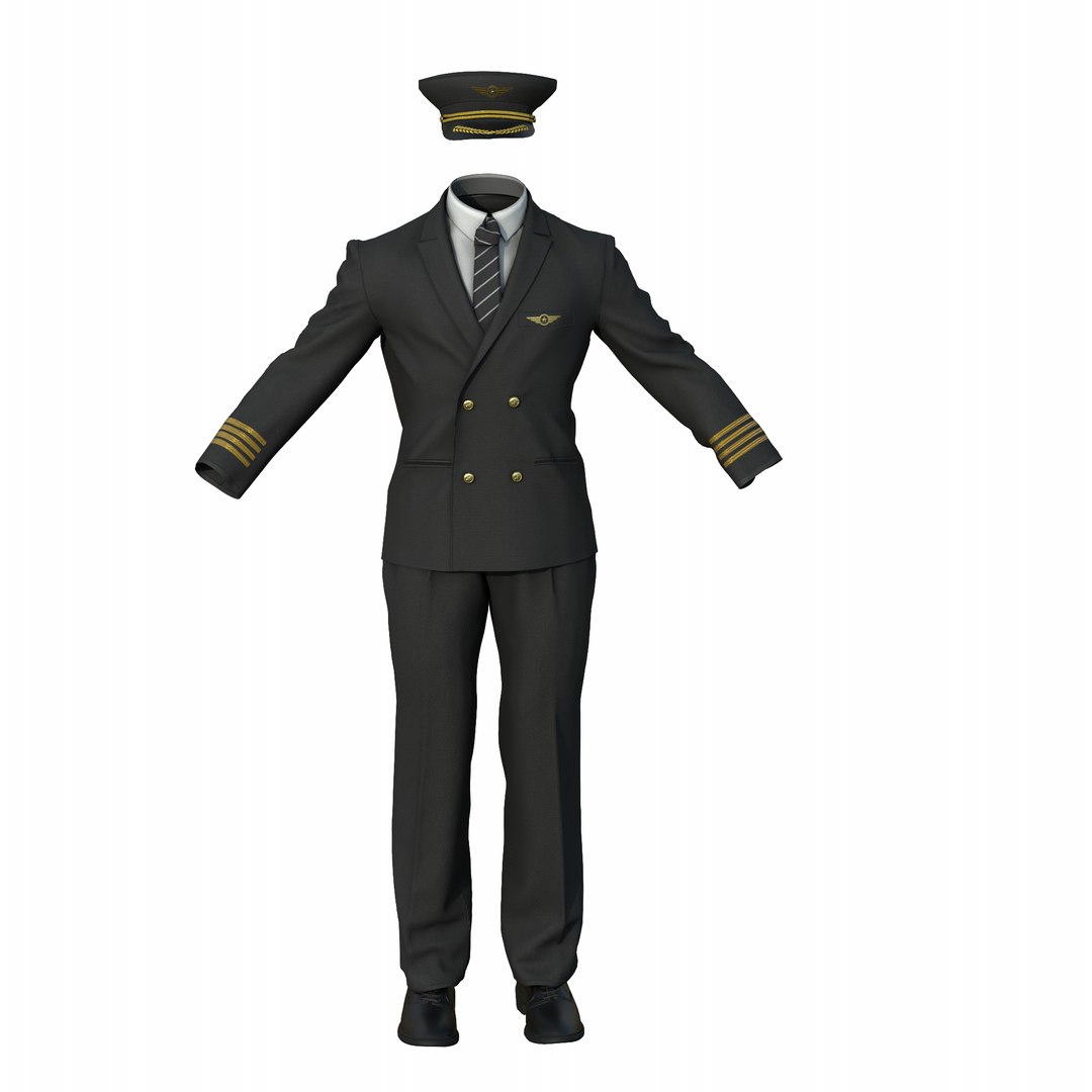 3D Airline Pilot Uniform Model - TurboSquid 2156405