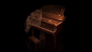 3D piano old chair model