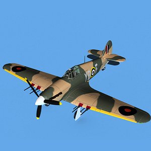 Hawker Hurricane MKII V10 3D model
