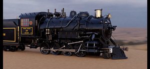 Steam Train Locomotive 3D Model
