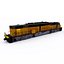 Union Pacific GE EMD and Big Boy X 4014 Steam Locomotive with Coal Hopper Oil and Container Carriage