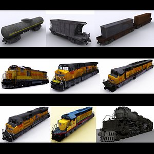 Union Pacific GE EMD and Big Boy X 4014 Steam Locomotive with Coal Hopper Oil and Container Carriage