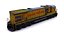 Union Pacific GE EMD and Big Boy X 4014 Steam Locomotive with Coal Hopper Oil and Container Carriage