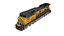 Union Pacific GE EMD and Big Boy X 4014 Steam Locomotive with Coal Hopper Oil and Container Carriage