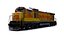 Union Pacific GE EMD and Big Boy X 4014 Steam Locomotive with Coal Hopper Oil and Container Carriage