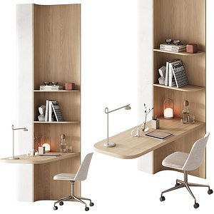417 office furniture 21 workplace 06 minimal wood working space 01 3D model