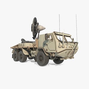 3D Future sci-fi laser cannon truck