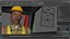 Skid Steer Loader with Operator and Soil Load Rigged for Maya