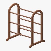 Arched Wood Quilt Rack with Six Round Rails