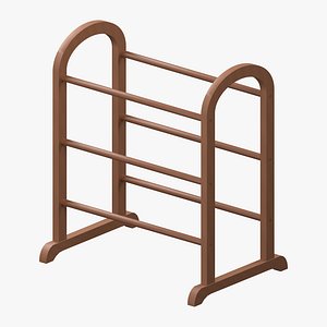Arched Wood Quilt Rack with Six Round Rails